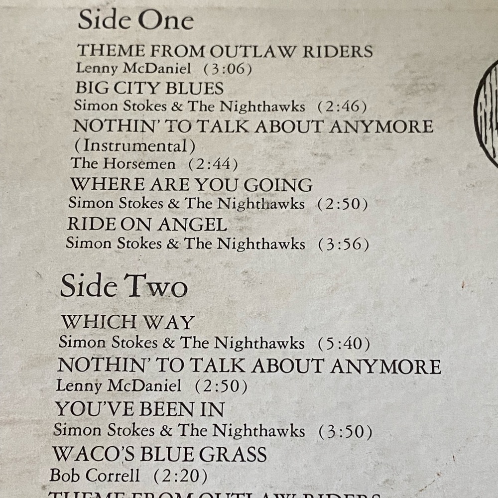 Outlaw Riders 1971 Promo LP - Picture 3 of 7